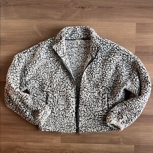 Women's Black and White Sherpa Jacket